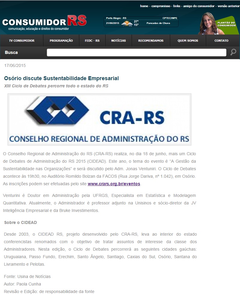 Osório discute sobre Sustentabilidade Empresarial