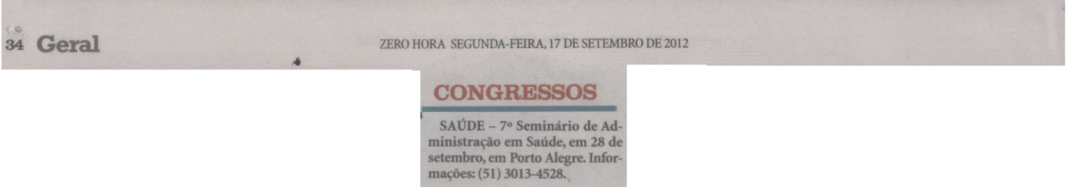 Seminário da Saude em Administração
