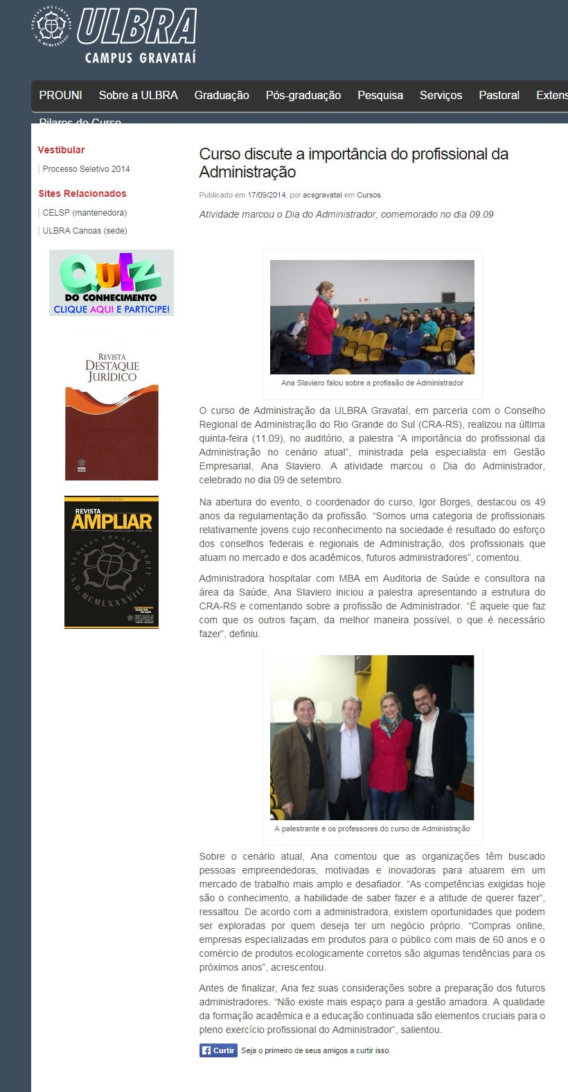 Palestra Administração
