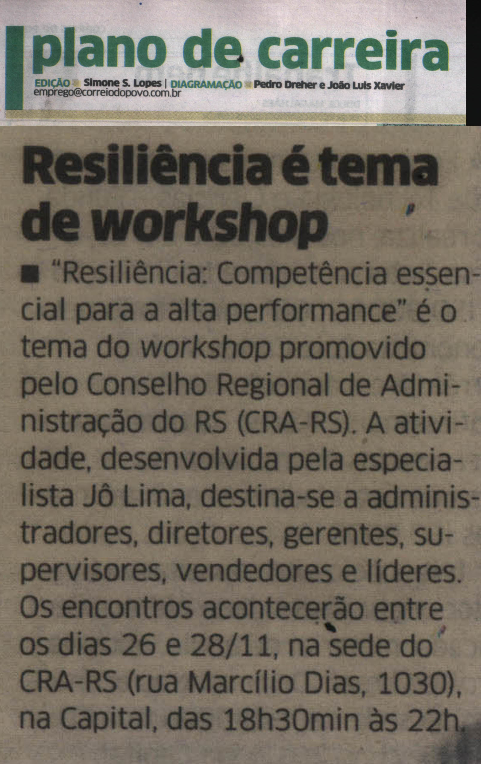 Workshop Resiliência