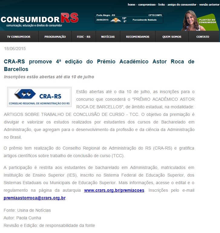Prêmio Astor Roca de Barcellos 2015