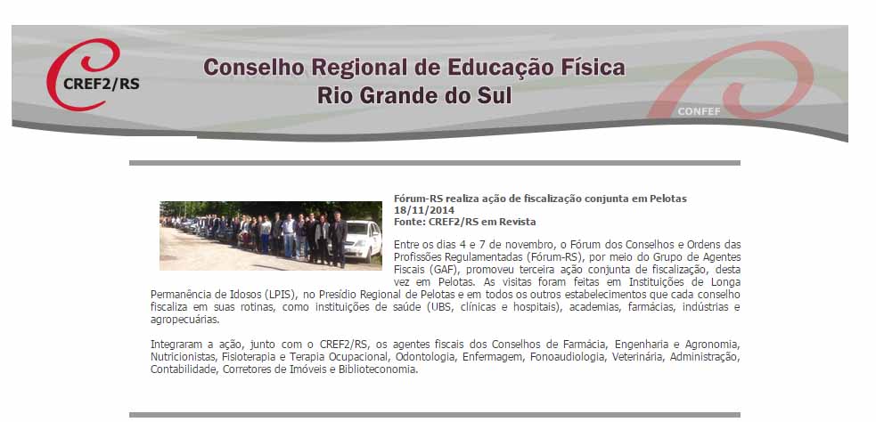 Ação conjunta de Fiscalização - Pelotas