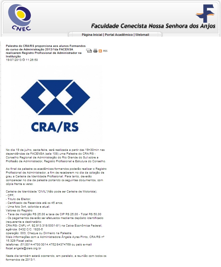 Palestra CRA-RS