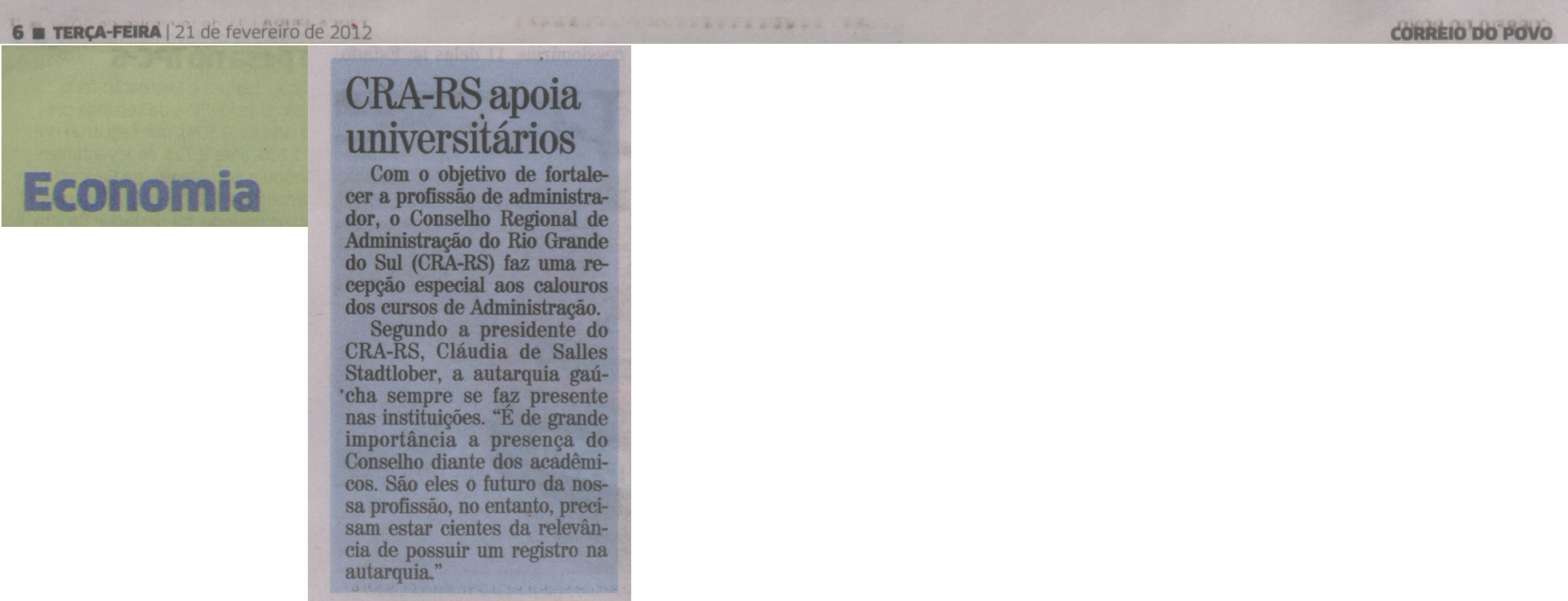 Ação Volta às Aulas CRA-RS