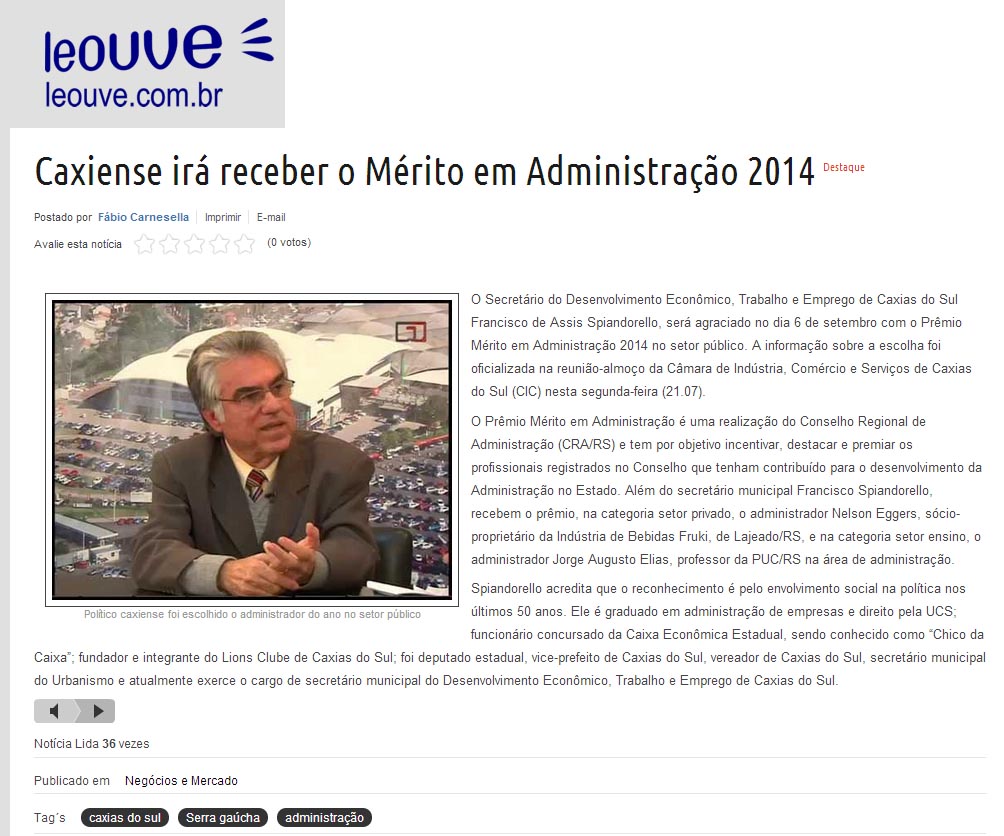 Prêmio Mérito em Administração 2014