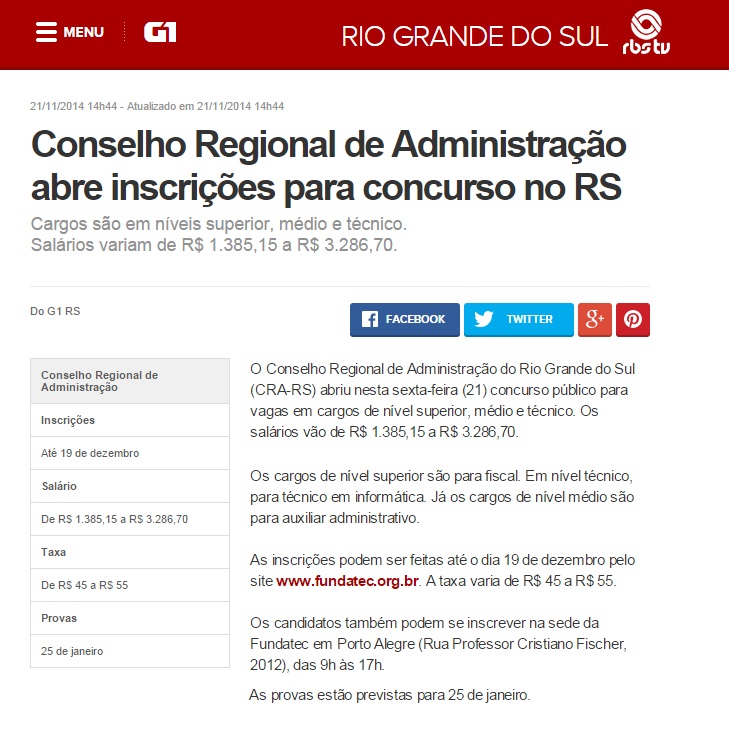 Concurso Público CRA-RS