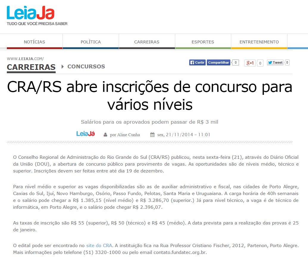 Concurso Público CRA-RS
