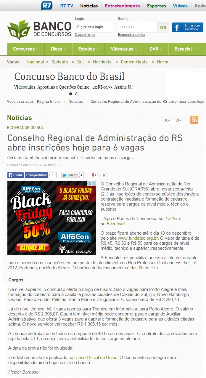 Concurso Público CRA-RS
