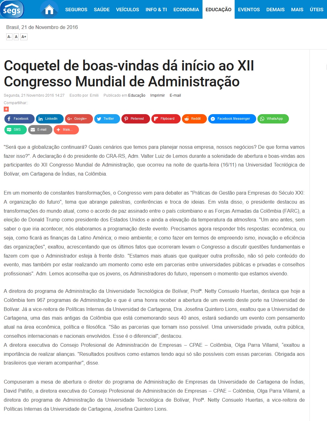 XII Congresso Mundial de Administração