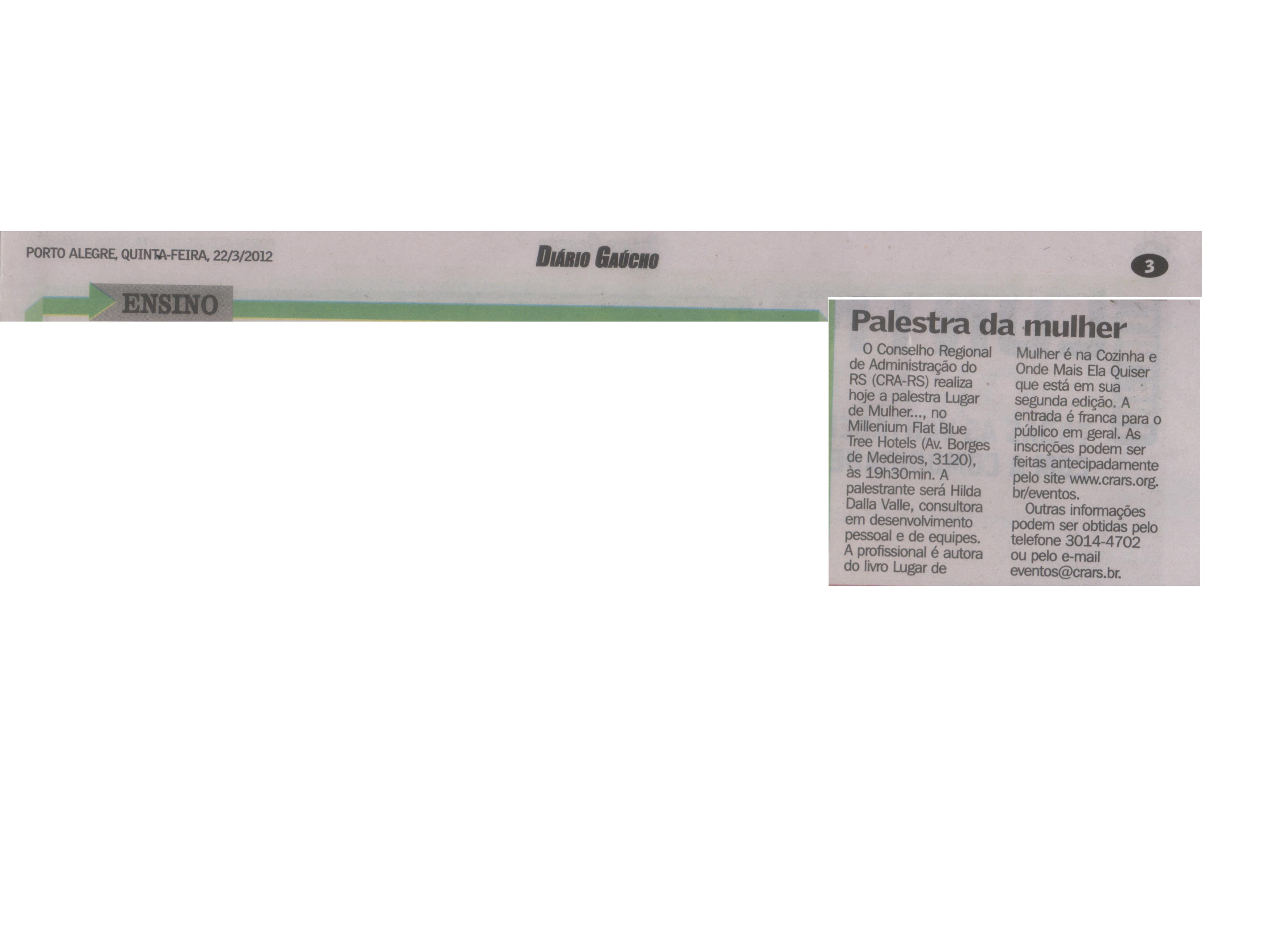 Palestra Mês da Mulher