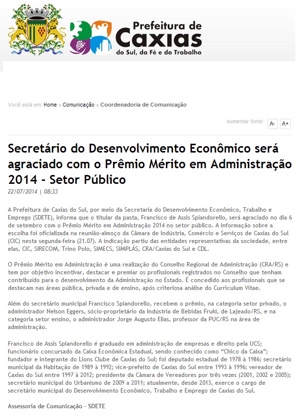 Prêmio Mérito em Administração