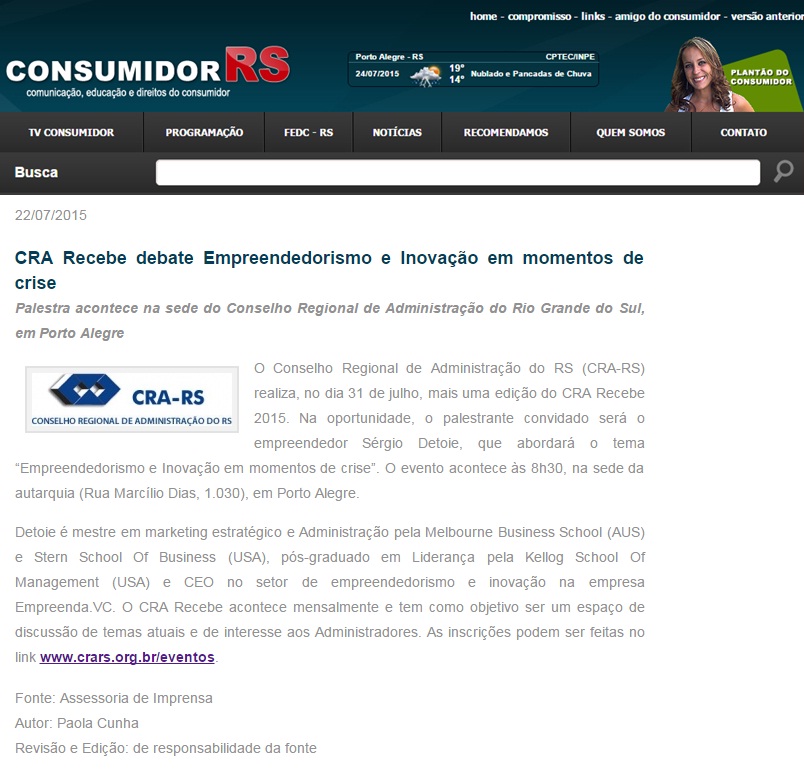 CRA Recebe discute Empreendedorismo e Inovação em momentos de crise
