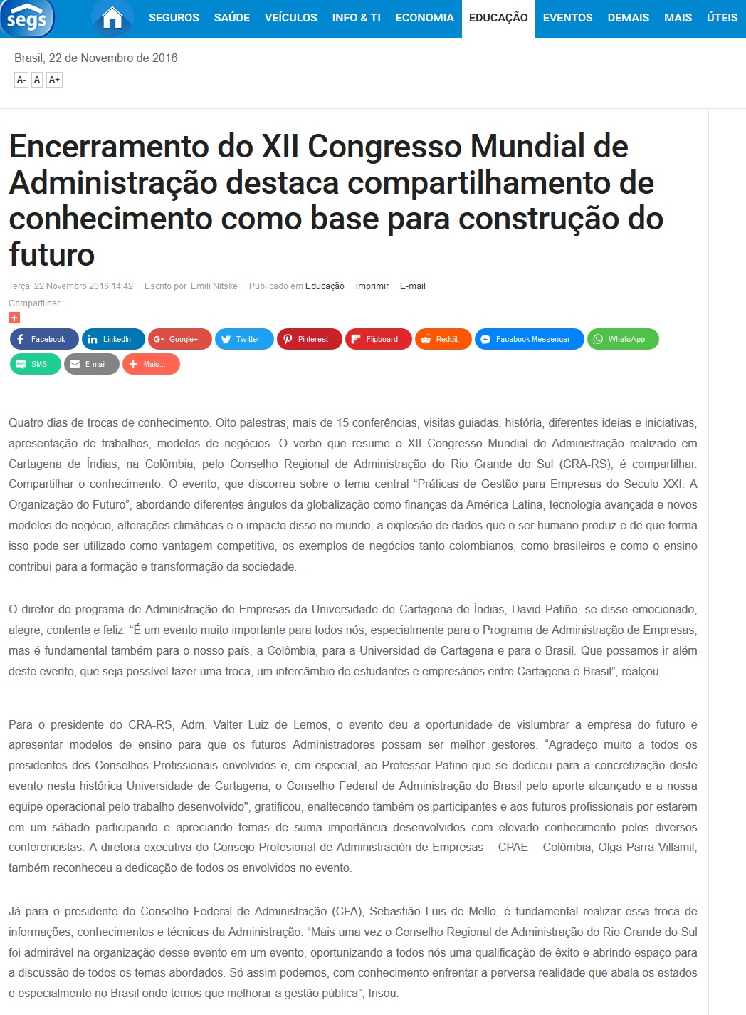 XII Congresso Mundial de Administração