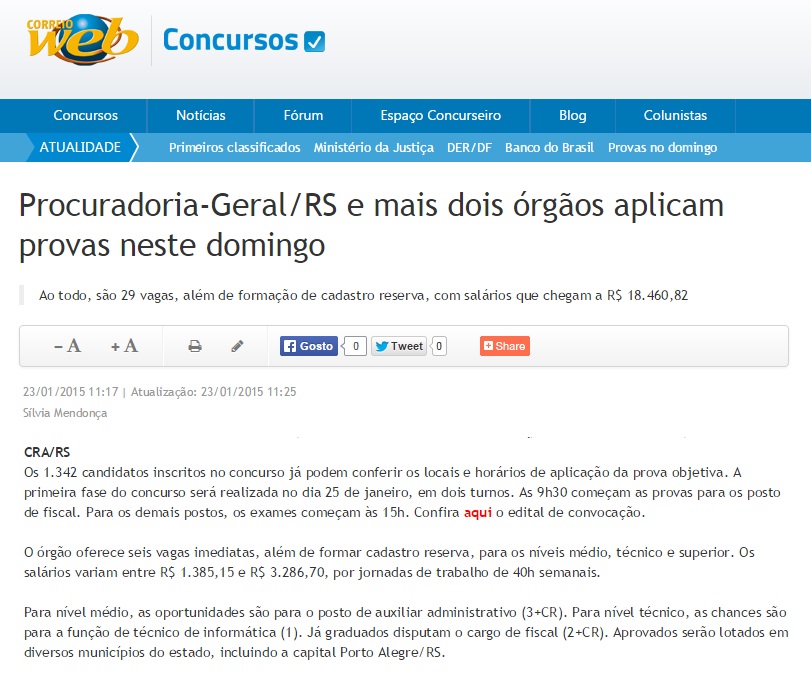 Concurso Público CRA-RS