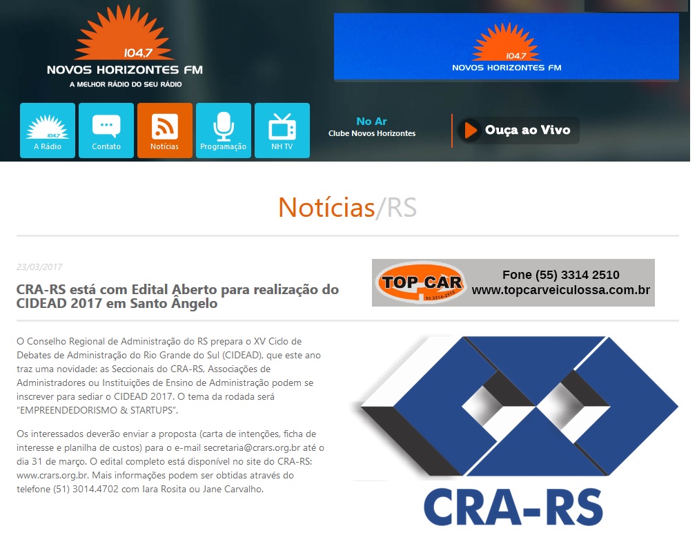 Edital para realização do CIDEAD 2017