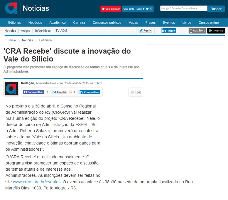 CRA Recebe discute o ambiente inovador do Vale do Silício