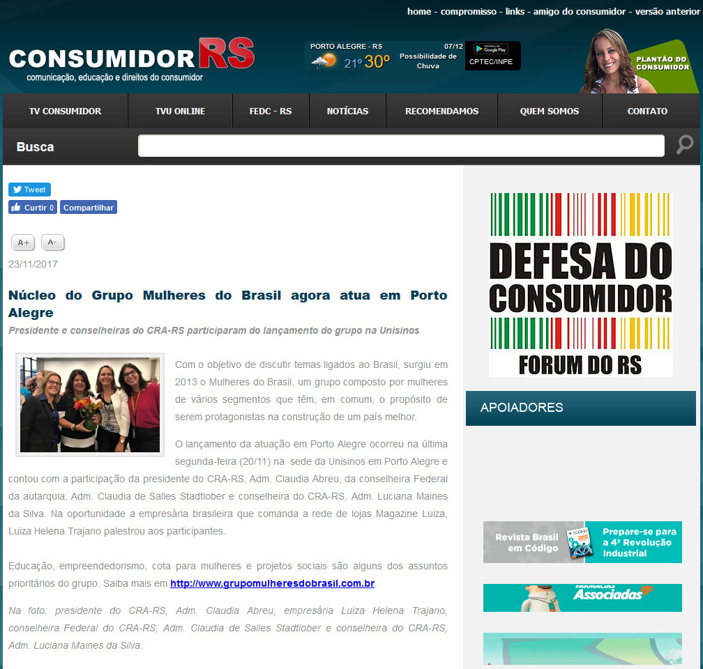 Lançamento do Grupo de Mulheres do Brasil 
