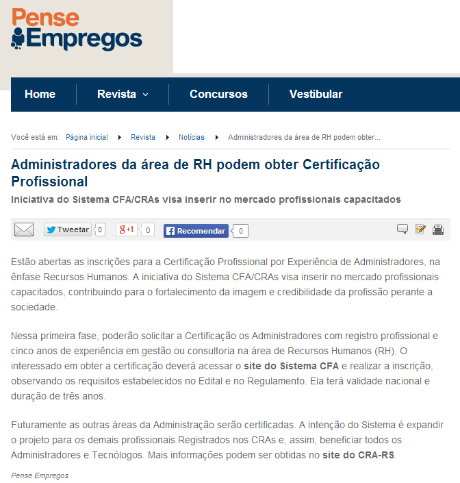 Certificação Profissional - RH