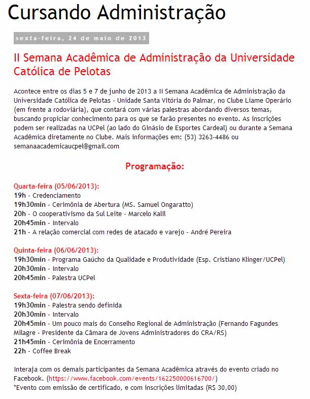 Palestra Um pouco mais sobre o CRA-RS