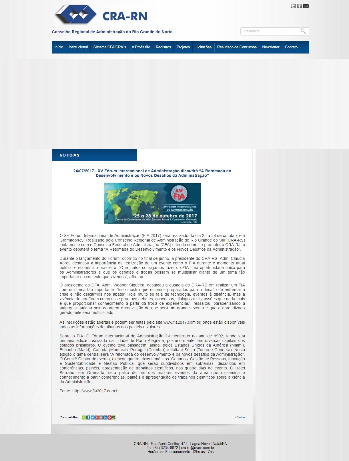 XV Fórum Internacional de Administração