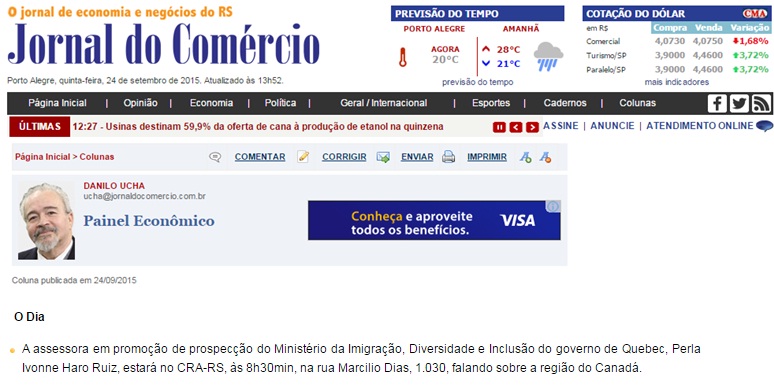 Estudar e Viver Administração no Quebec é assunto no CRA Recebe 