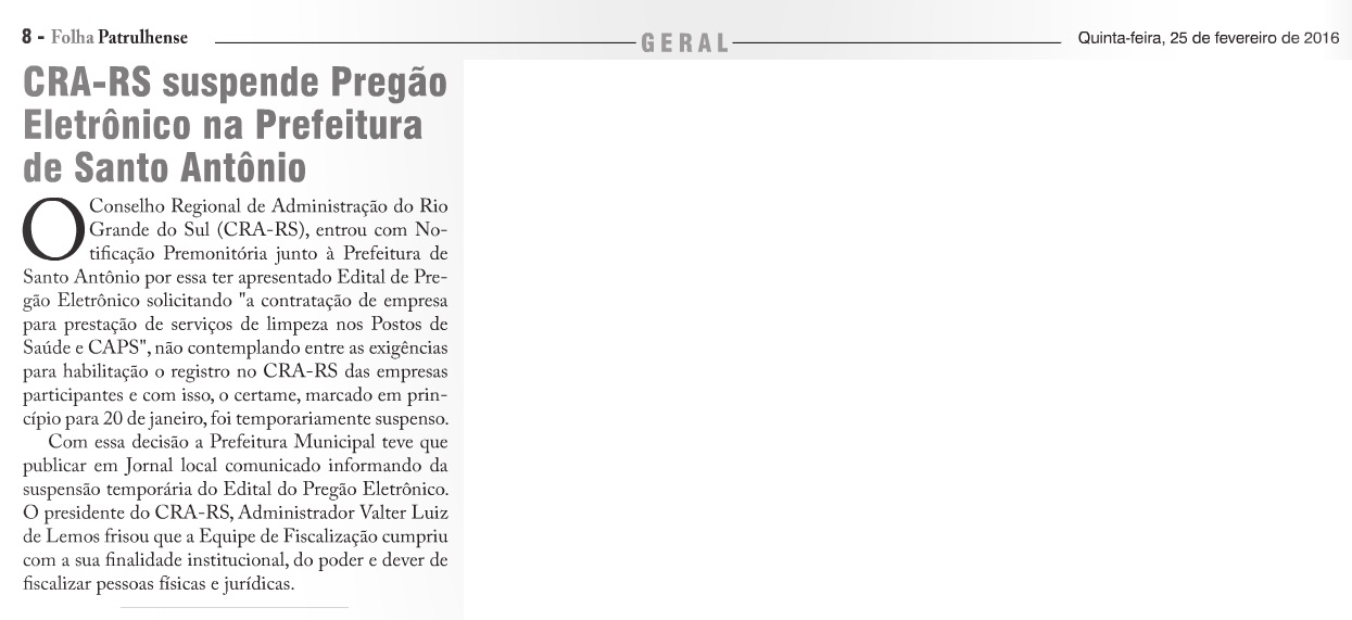 CRA-RS em prol da Administração legal
