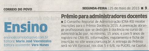 Prêmio Docência em Administração 2015