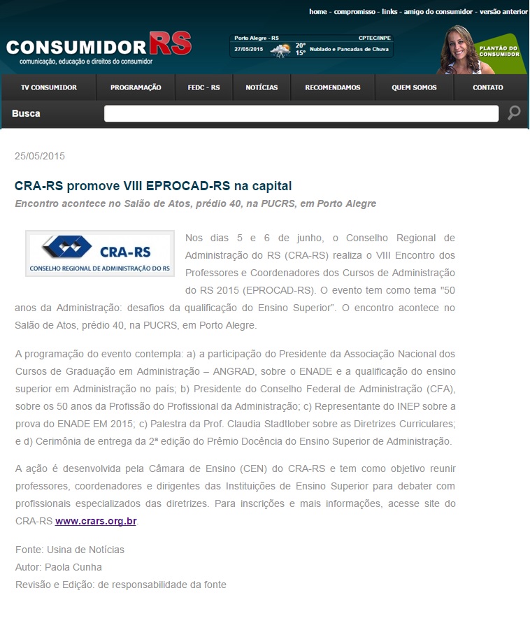 VIII EPROCAD-RS acontece em Porto Alegre