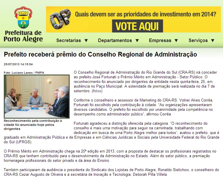 Prêmio Mérito em Administração 2013