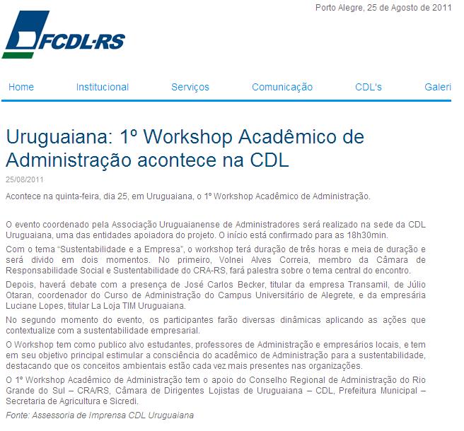 Workshop Acadêmico de Administração em Uruguaiana