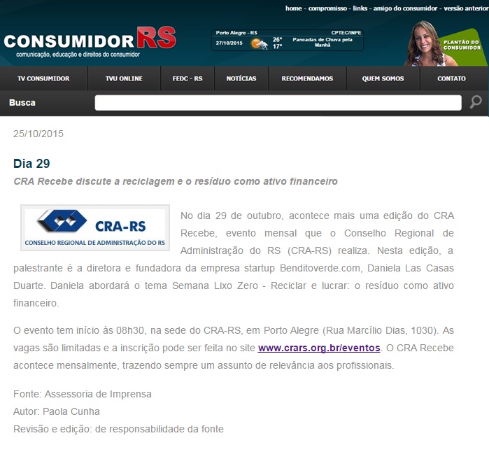 CRA Recebe discute a reciclagem e o resíduo como ativo financeiro 