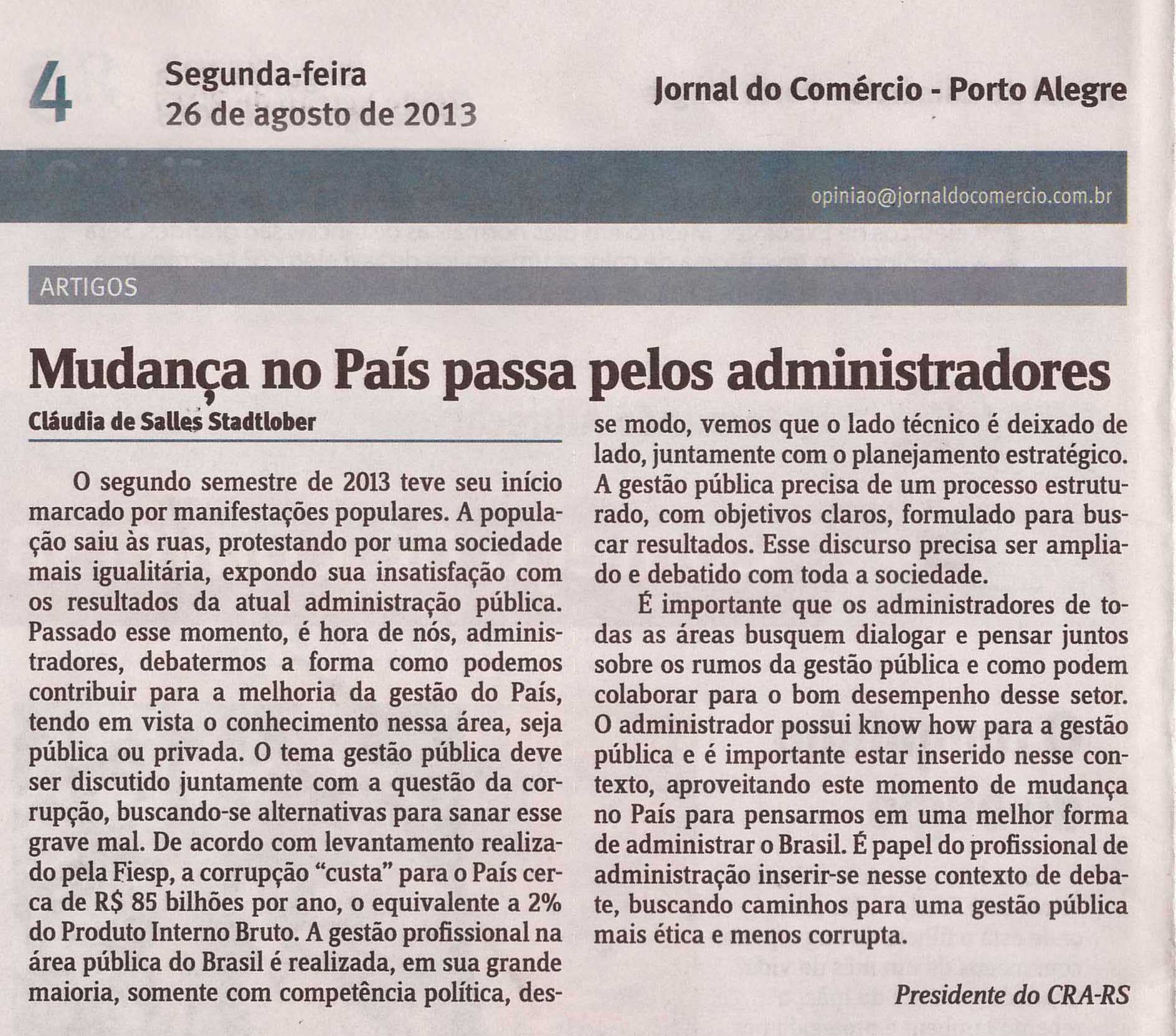 Artigo Adm. Claudia Stadtlober