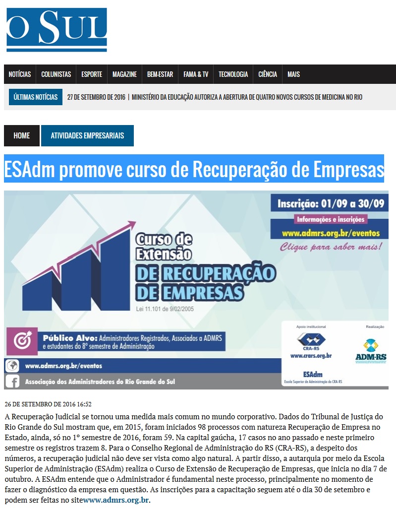 Curso de Recuperação de Empresas