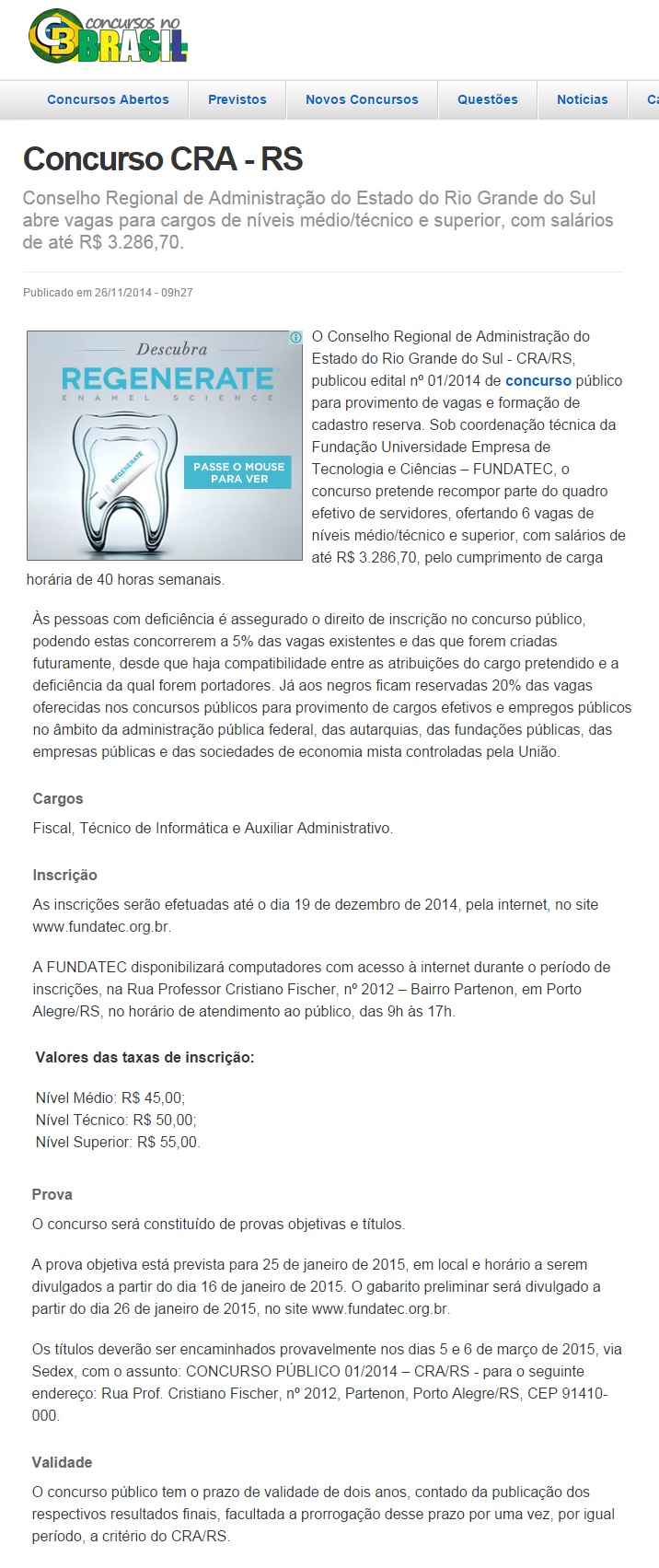 Concurso Público CRA-RS
