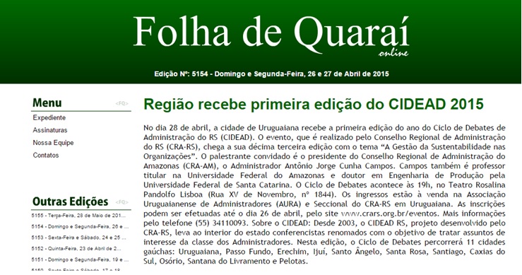 Região recebe primeira edição do CIDEAD 2015