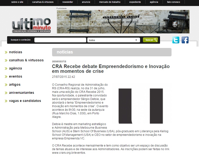 CRA Recebe debate Empreendedorismo e Inovação em momentos de crise