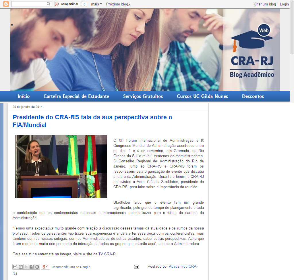 Presidente do CRA-RS fala sobre FIA/Mundial