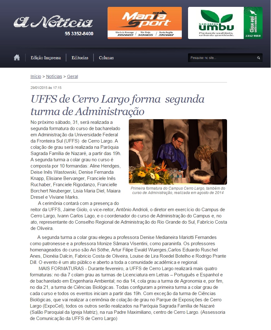 Formatura UFFS - Cerro Largo