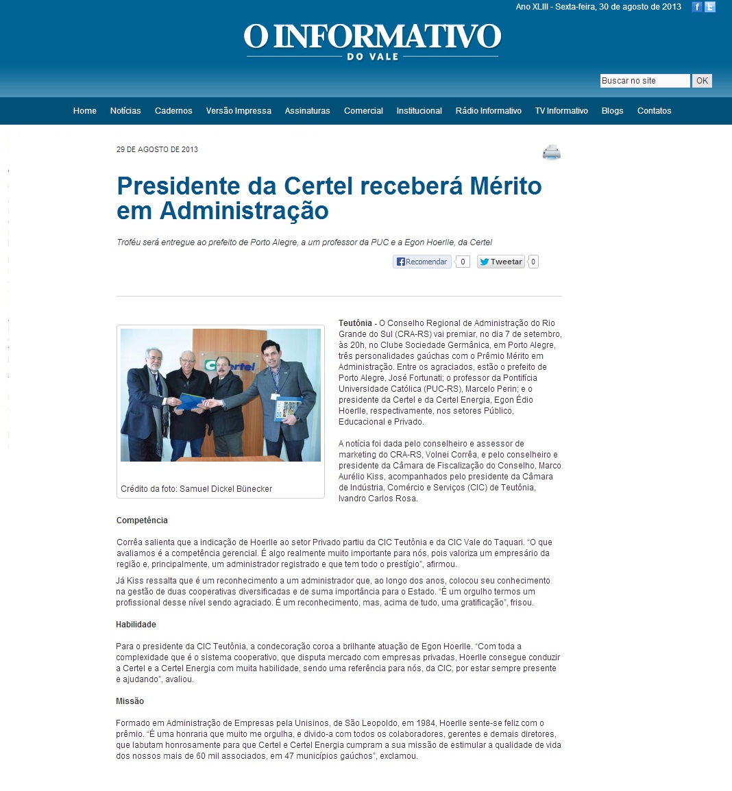 Prêmio Mérito em Administração 2013