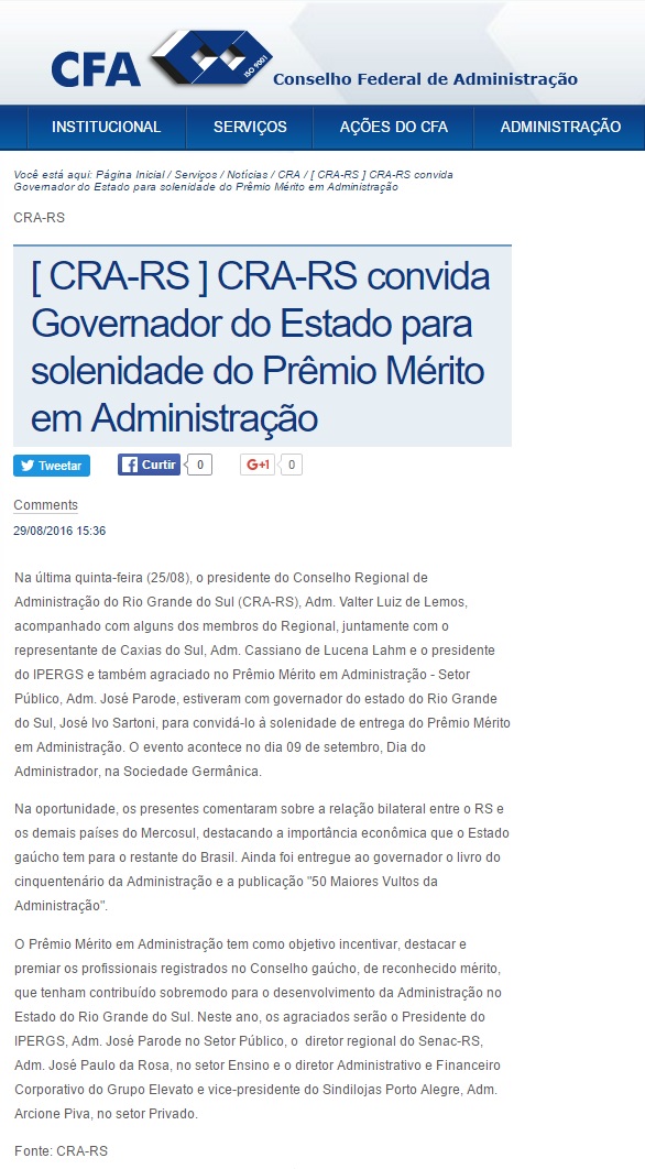 Prêmio Mérito em Administração