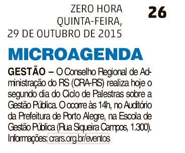 Ciclo de Palestras sobre Gestão Pública em Porto Alegre