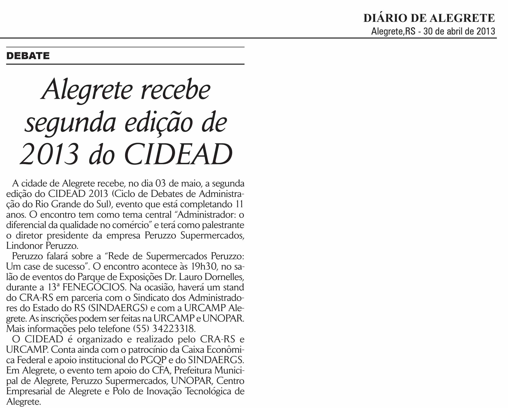 CIDEAD chega à Alegrete