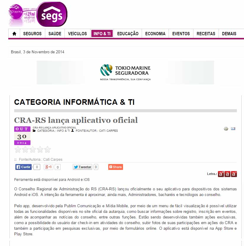 Lançamento aplicativo