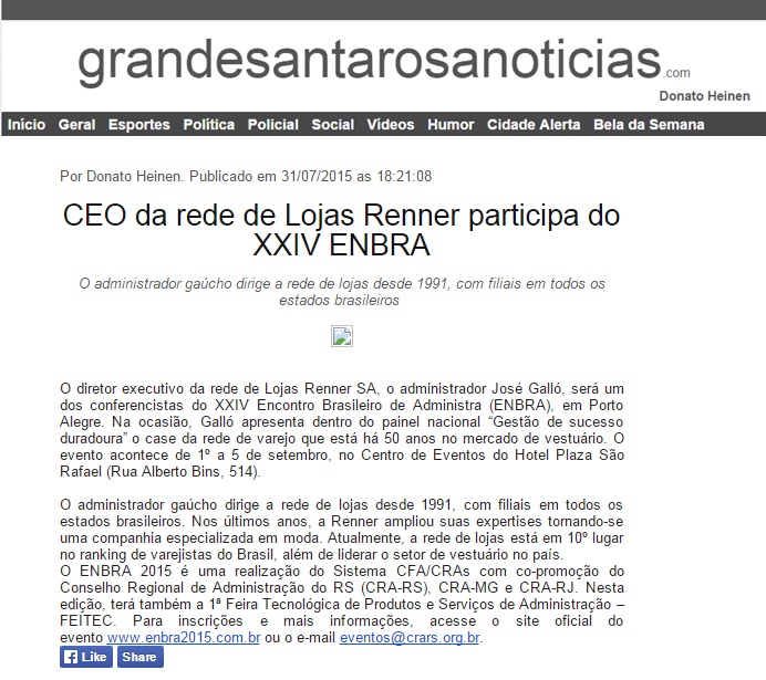 Galló participa do XXIV ENBRA