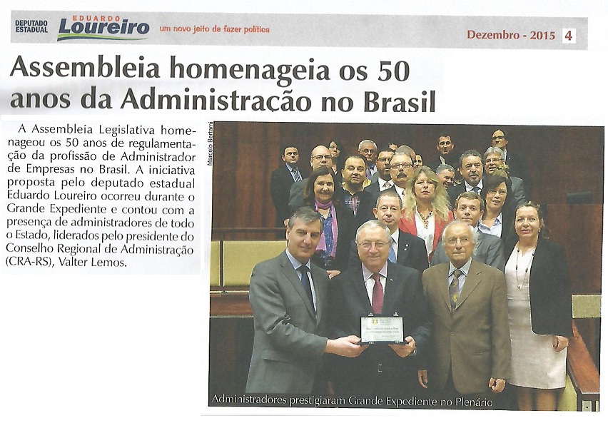 CRA-RS recebe homenagem na Assembleia Legislativa