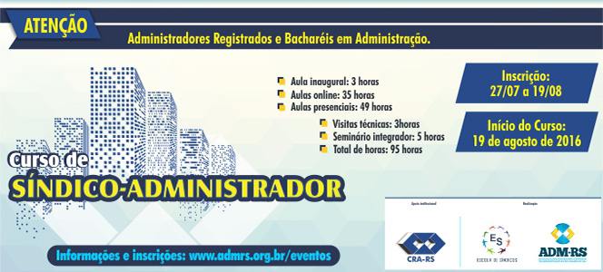 Prorrogadas inscrições para curso Síndico-Administrador 