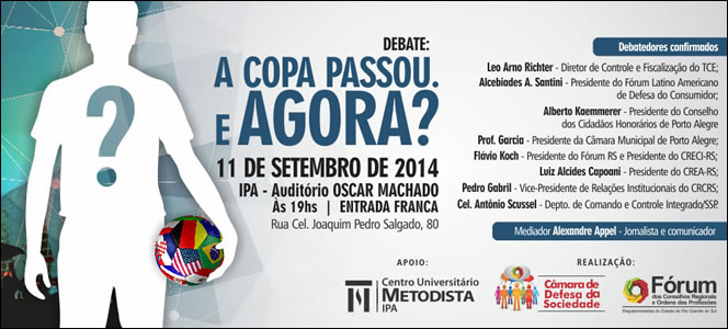Evento promovido pelo Fórum dos Conselhos vai discutir os legados da Copa do Mundo